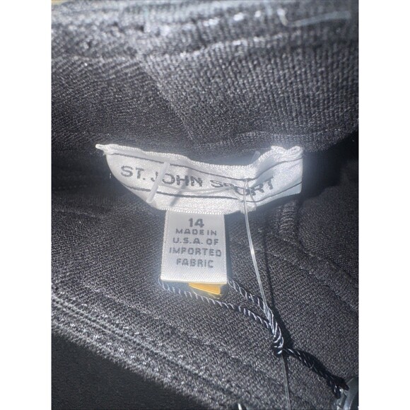 St. John Sport Women's Black Cotton Blend Pants Jeans Stretch Size 14 USA - Picture 4 of 7